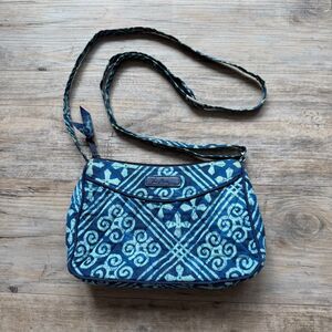 Vera Bradley Blue Quilted Crossbody Bag Pattern Print Purse Y2K Cute Small